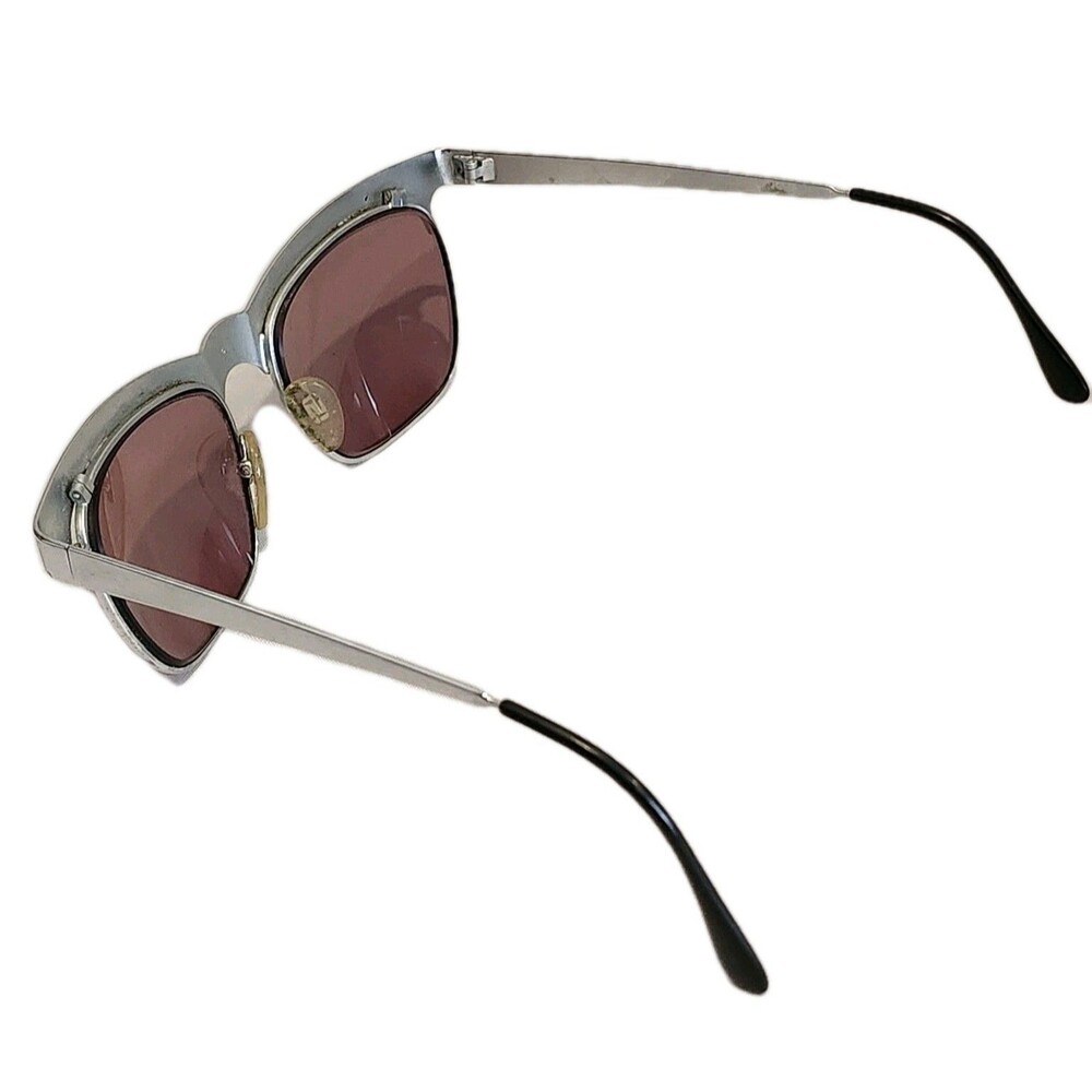Vintage Ray-Ban Gunmetal Silver Finish Wayfarer Nuevo Purple Lens Sunglasses - Picture 6 of 9